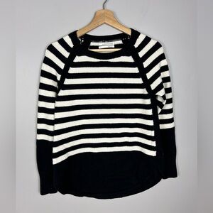 ANTHROPOLOGIE Striped Sweater Black White XS French Breton Classic Cozy